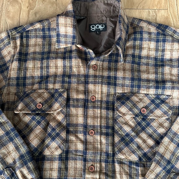 **GAP** vintage 1970s flannel shirt SIZE LARGE - Picture 4 of 5
